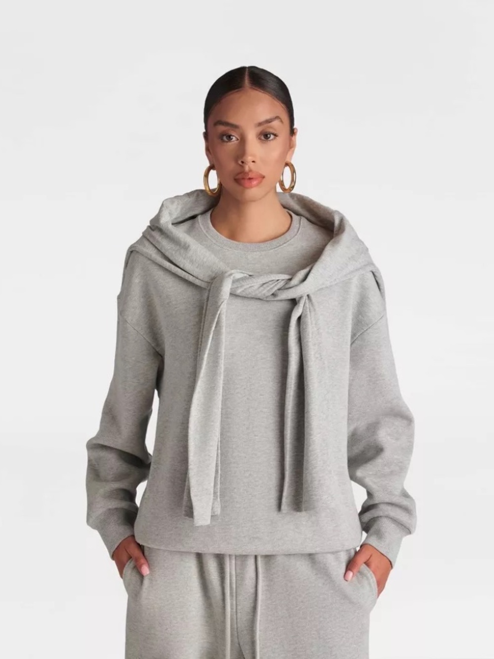 KBB by KAHLANA Women Long Sleeve 'The Double Layer Crewneck Sweatshirt'